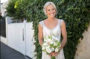 Lauren's #wedding Hair and Makeup by Vivian Ashworth Dress: Gwendolynne Hairpiece: Richard Nylon Flowers: Style by Nature Venue: Port Melbourne Yacht Club (Peter Rowland Catering)#weddinghairandmakeup by @vivianashworth_